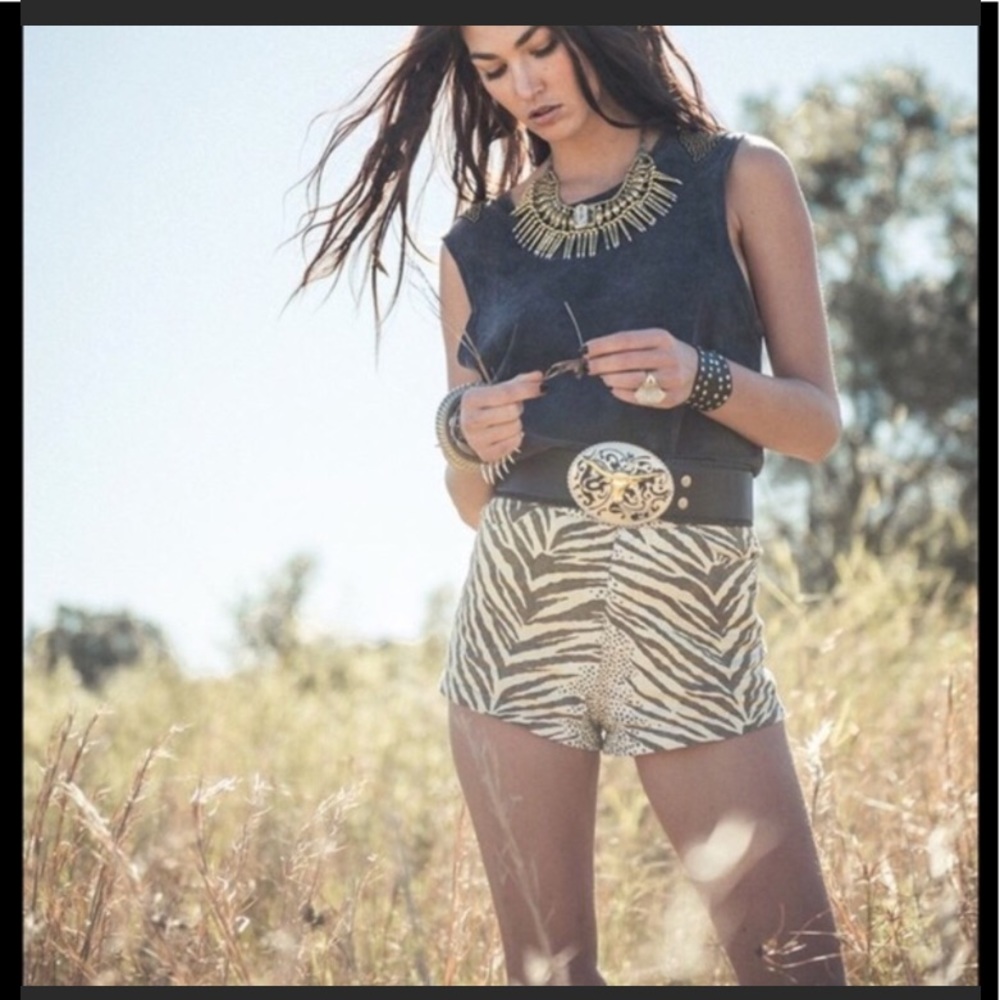 Spell X Free People Savanna high waisted wild thing denim shorts S